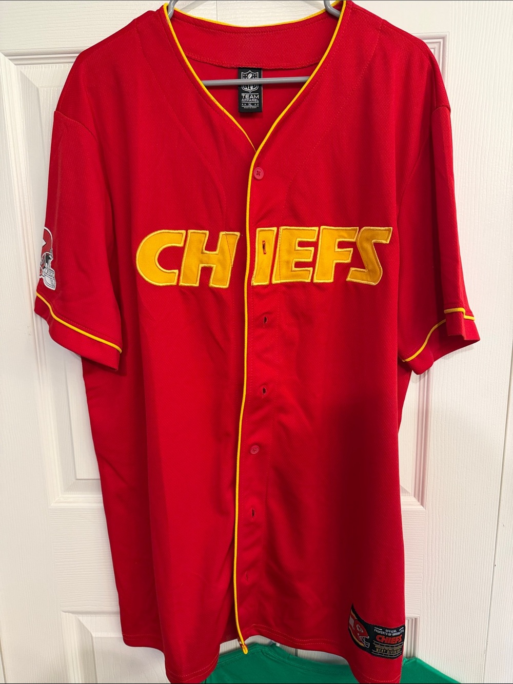 Kansas City Chiefs Red & Yellow Button-Up Jersey